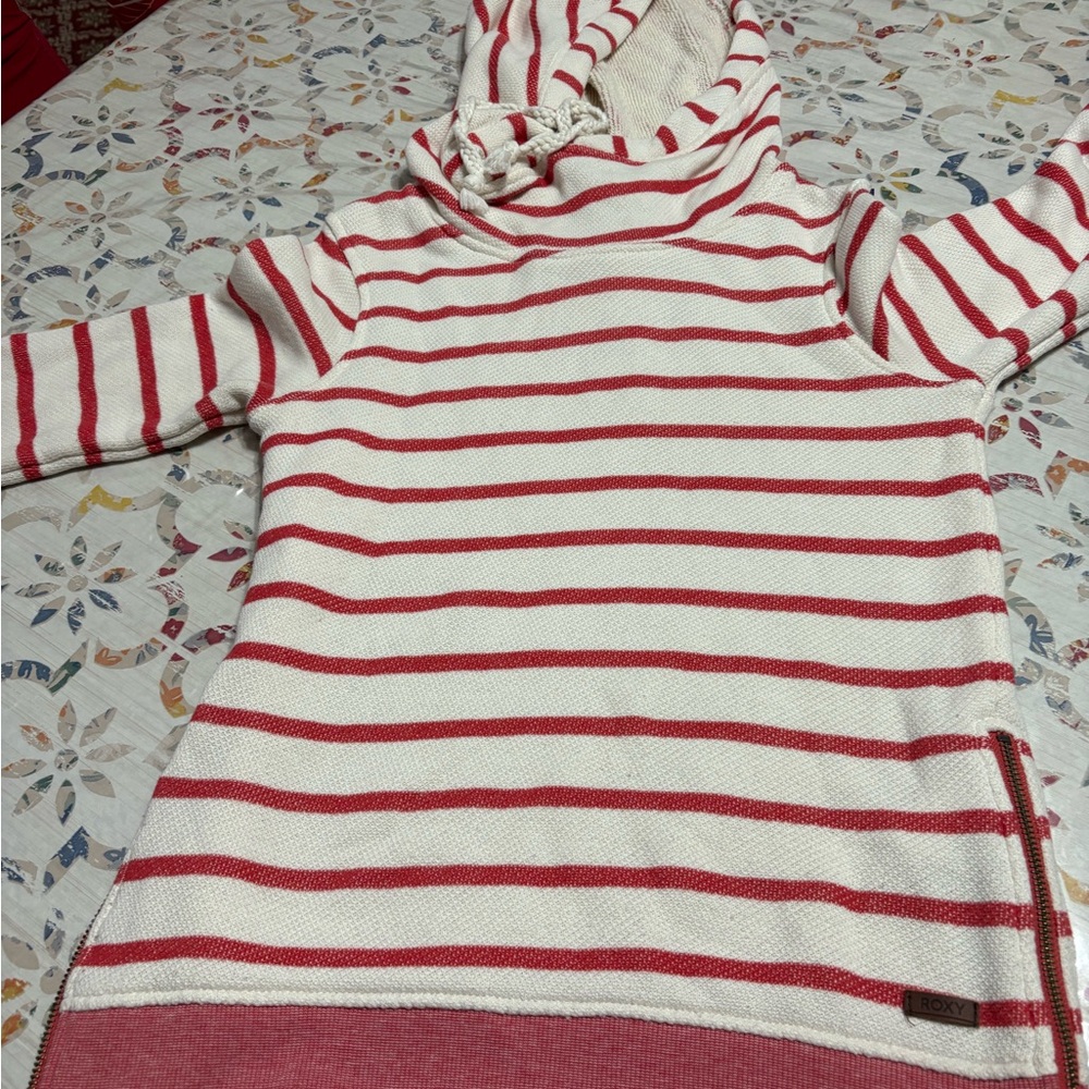 Roxy Red and White Cowl Neck Sweater